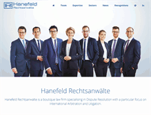 Tablet Screenshot of hanefeld-legal.com